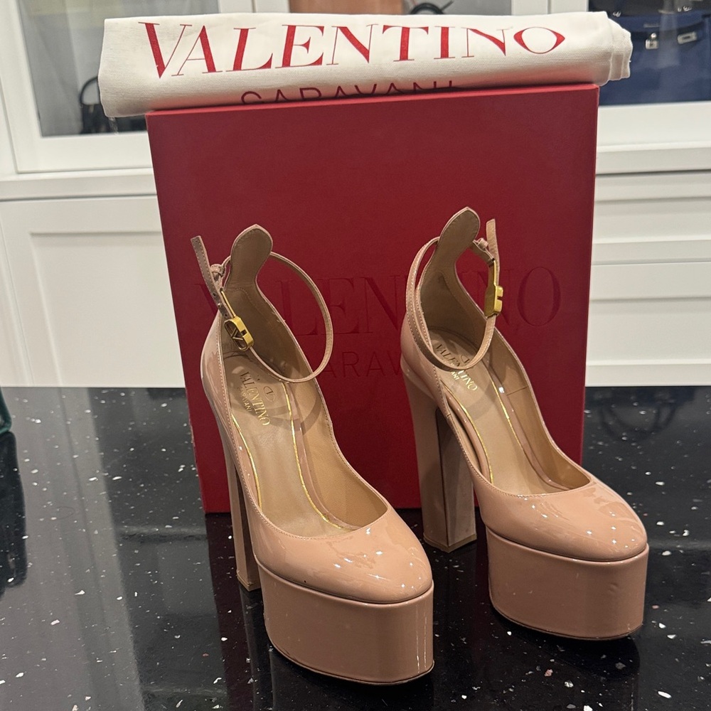 Valentino Women's Blush Platform Heels 37.5